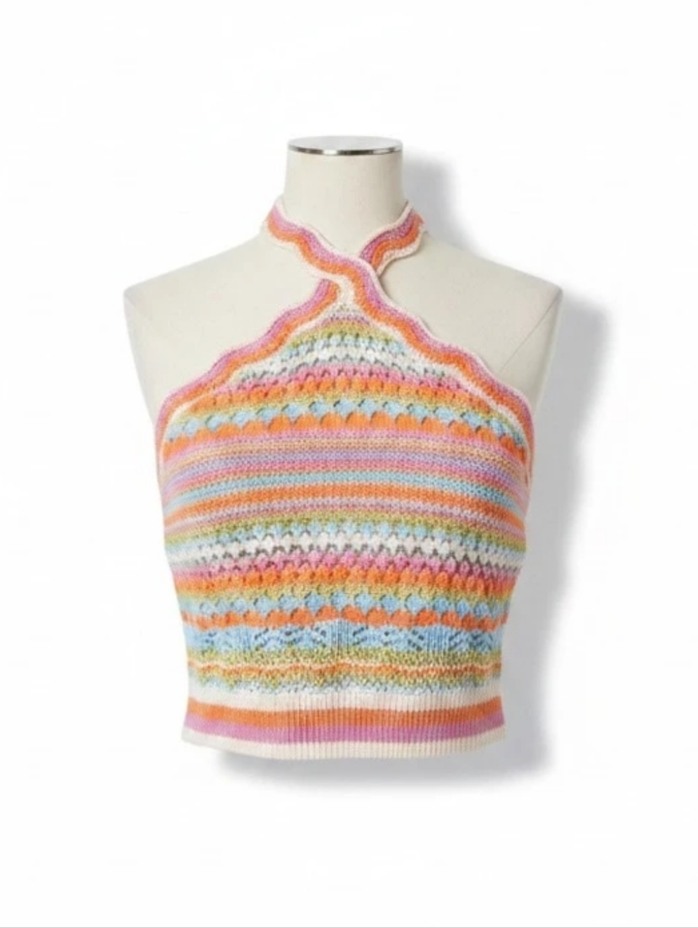 ZARA Rainbow Cropped Crochet Tank Top - Picture 2 of 6